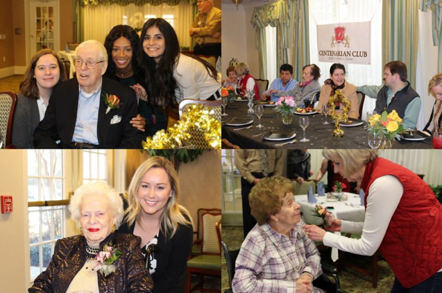 A collage of photos from the celebration of five Buckingham residents joining the Centenarian Club!